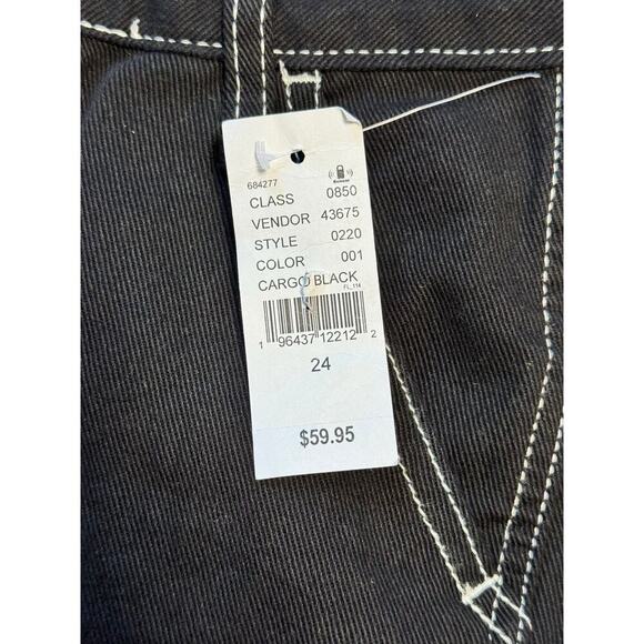 PACSUN 90's Boyfriend Carpenter Jeans/Pants size women's 24; Black; NWT! - Picture 9 of 13